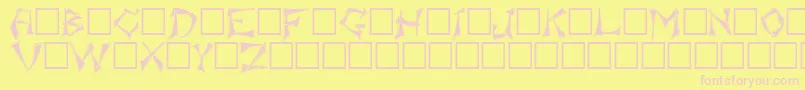フォントFloralis – ピンクのフォント、黄色の背景