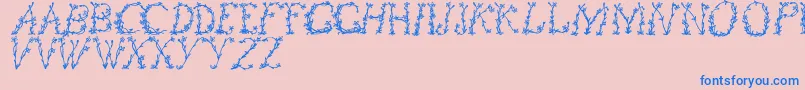 FloralOne Font – Blue Fonts on Pink Background