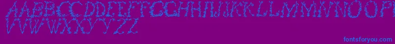 FloralOne Font – Blue Fonts on Purple Background