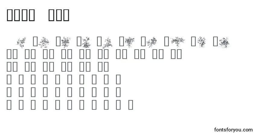 Czcionka FLORALS1 (126869) – alfabet, cyfry, specjalne znaki