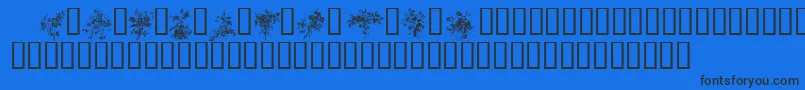 FLORALS1 Font – Black Fonts on Blue Background