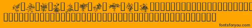 FLORALS1 Font – Black Fonts on Orange Background