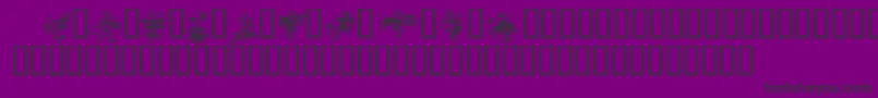 FLORALS1-fontti – mustat fontit violetilla taustalla