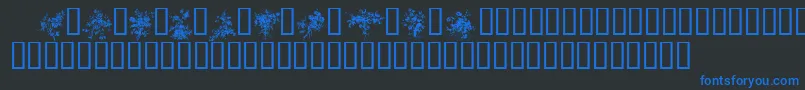 FLORALS1 Font – Blue Fonts on Black Background