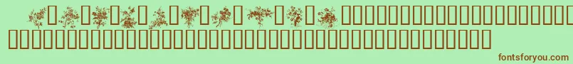 FLORALS1 Font – Brown Fonts on Green Background