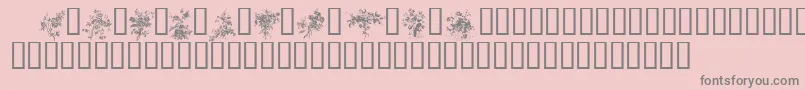 FLORALS1-Schriftart – Graue Schriften auf rosa Hintergrund