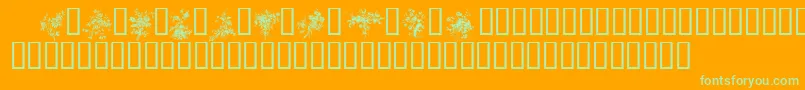 FLORALS1 Font – Green Fonts on Orange Background