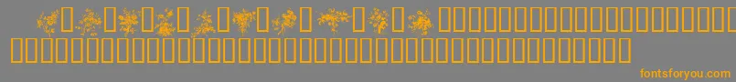 FLORALS1-Schriftart – Orangefarbene Schriften auf grauem Hintergrund
