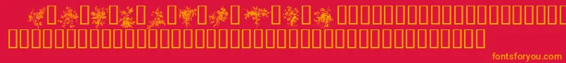 FLORALS1 Font – Orange Fonts on Red Background