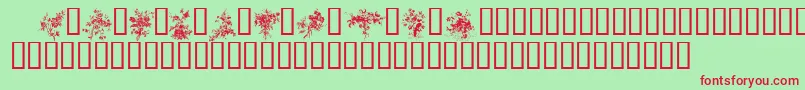 FLORALS1 Font – Red Fonts on Green Background