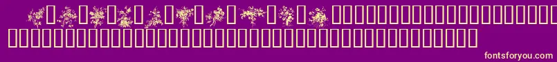 FLORALS1 Font – Yellow Fonts on Purple Background