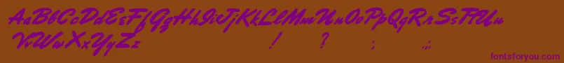 Porongo-Schriftart – Violette Schriften auf braunem Hintergrund