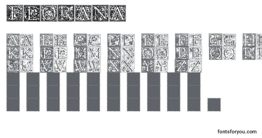 Schriftart FLORANA – Alphabet, Zahlen, spezielle Symbole