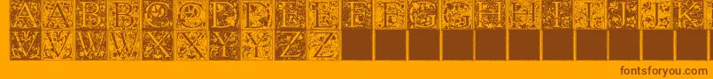 Weitere Informationen zur FLORANA-Schriftart FLORANA-Schriftart – Braune Schriften auf orangefarbenem Hintergrund
