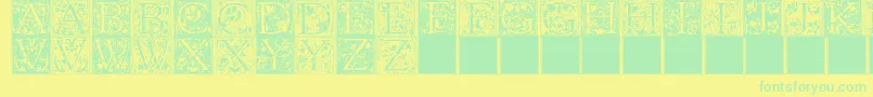 FLORANA Font – Green Fonts on Yellow Background