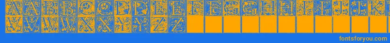 Saiba mais sobre a fonte FLORANA Fonte FLORANA – fontes laranjas em um fundo azul