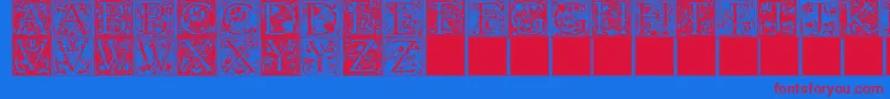 FLORANA Font – Red Fonts on Blue Background