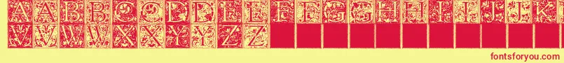 フォントFLORANA – 赤い文字の黄色い背景