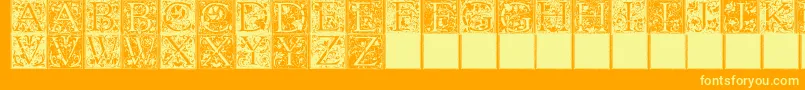 Czcionka FLORANA – żółte czcionki na pomarańczowym tle