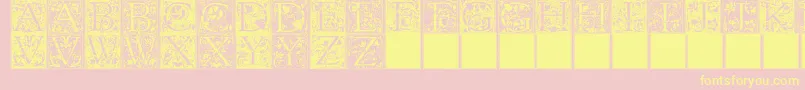 FLORANA Font – Yellow Fonts on Pink Background