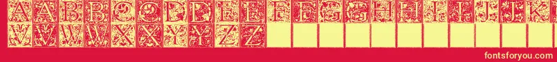 FLORANA Font – Yellow Fonts on Red Background