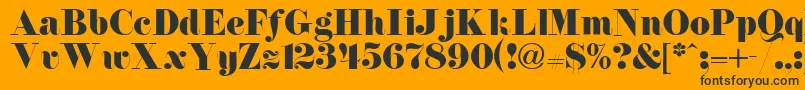 florence-Schriftart – Schwarze Schriften auf orangefarbenem Hintergrund