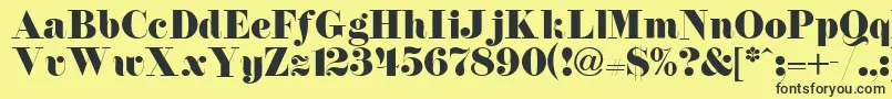 florence Font – Black Fonts on Yellow Background