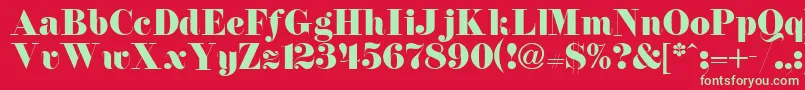 florence Font – Green Fonts on Red Background