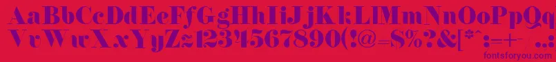 florence Font – Purple Fonts on Red Background