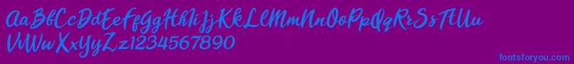 フォントFlorencia Blonde – 紫色の背景に青い文字