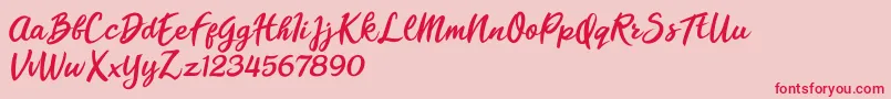 Florencia Blonde-Schriftart – Rote Schriften auf rosa Hintergrund