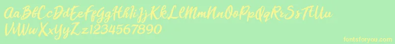 Florencia Blonde Font – Yellow Fonts on Green Background