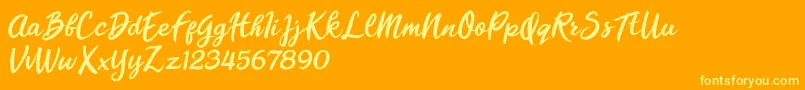 Florencia Blonde Font – Yellow Fonts on Orange Background