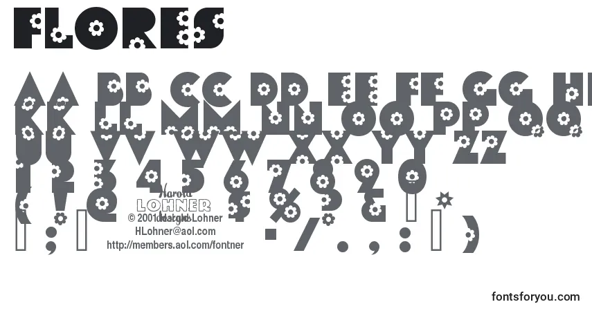 FLORES   (126876)-fontti – aakkoset, numerot, erikoismerkit