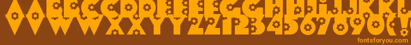 Шрифт FLORES   – оранжевые шрифты на коричневом фоне