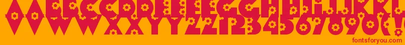 FLORES   Font – Red Fonts on Orange Background