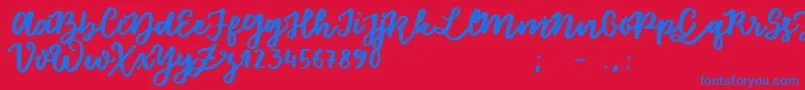 FloretSample Font – Blue Fonts on Red Background