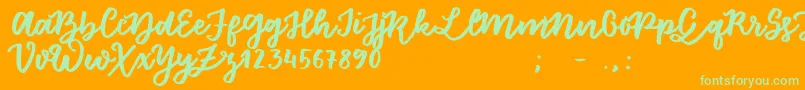 FloretSample Font – Green Fonts on Orange Background