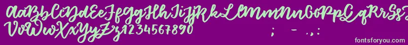 FloretSample Font – Green Fonts on Purple Background