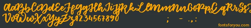 FloretSample Font – Orange Fonts on Black Background