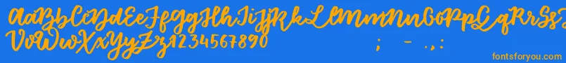 FloretSample Font – Orange Fonts on Blue Background