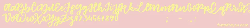 FloretSample-Schriftart – Gelbe Schriften auf rosa Hintergrund