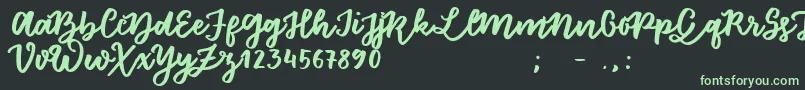 FloretSample Font – Green Fonts on Black Background