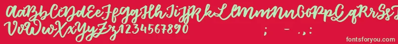 FloretSample Font – Green Fonts on Red Background