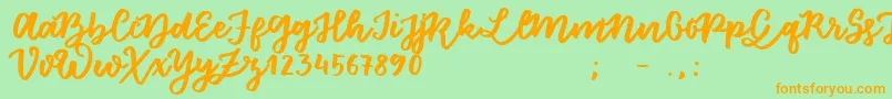 FloretSample Font – Orange Fonts on Green Background