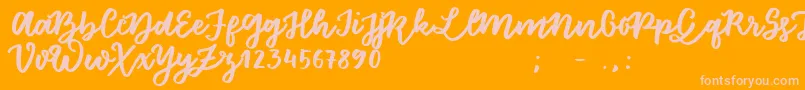 FloretSample Font – Pink Fonts on Orange Background