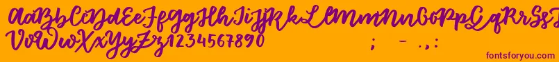 FloretSample Font – Purple Fonts on Orange Background