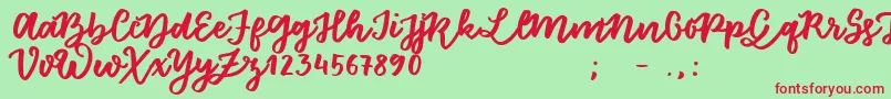 FloretSample Font – Red Fonts on Green Background