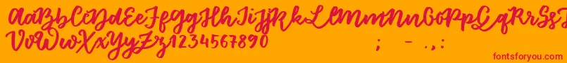 FloretSample Font – Red Fonts on Orange Background