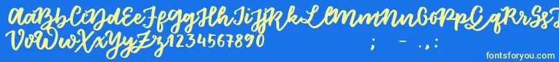 FloretSample Font – Yellow Fonts on Blue Background